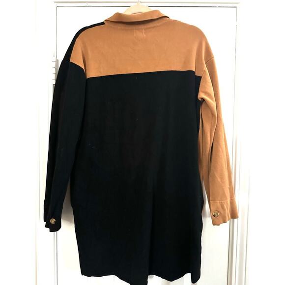 ANTHROPOLOGIE En Elly Knit Colorblock Shirt Dress Button Down Grunge - Sz Large - Picture 4 of 7